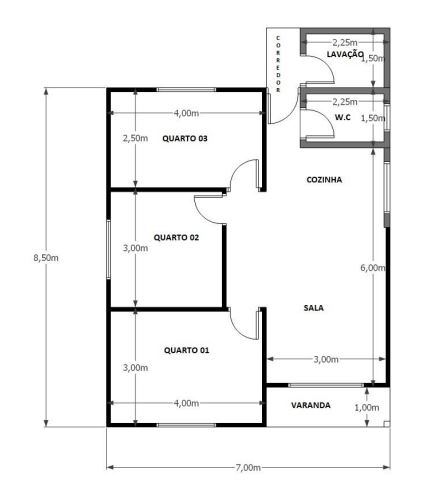 64,00 m² - 03 Quartos